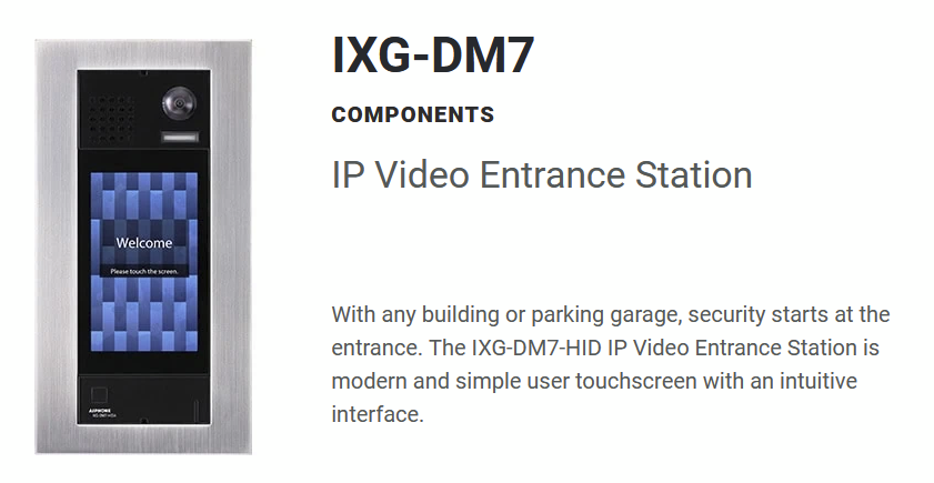 Installing Aiphone IXG-DM7 door station in Milestone Access